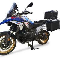 GPR TECH Uyumlu  BMW R 1300 GS 2023/2025 Zwart Kit triptic fabricat în culoarea neagră, cu Topcase 45 Lt + cufere laterale 38 Lt + 38 Lt + suport portbagaj general Capacitate topcase 45 L + capacitate valize laterale 38 L + 38 L.