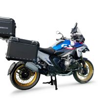 GPR TECH Uyumlu  BMW R 1300 GS 2023/2025 Zwart Kit triptic fabricat în culoarea neagră, cu Topcase 45 Lt + cufere laterale 38 Lt + 38 Lt + suport portbagaj general Capacitate topcase 45 L + capacitate valize laterale 38 L + 38 L.