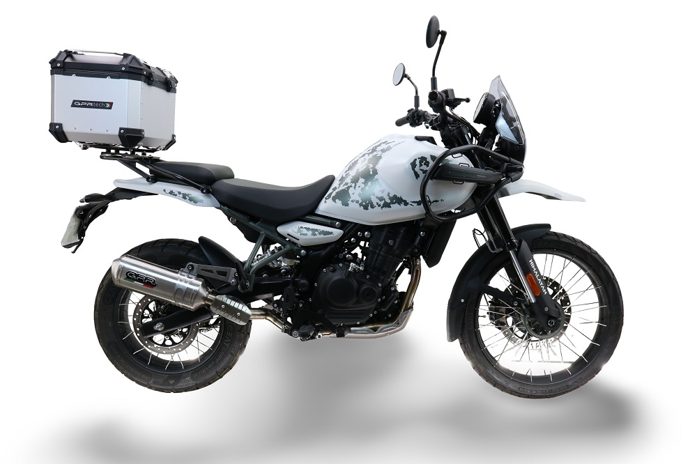 Top case GPR TECH  Royal Enfield Himalayan 450 2024/2025 e5 Plus Zilver Topcase din aluminiu, culoare argintie, cu placă specifică inclusă Capacitate 35 litri.
