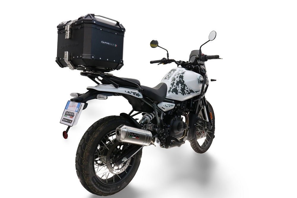 Top case GPR TECH  Royal Enfield Himalayan 450 2024/2025 e5 Plus Zwart Topcase din aluminiu, culoare neagră, cu placă specifică inclusă Capacitate 26 litri.