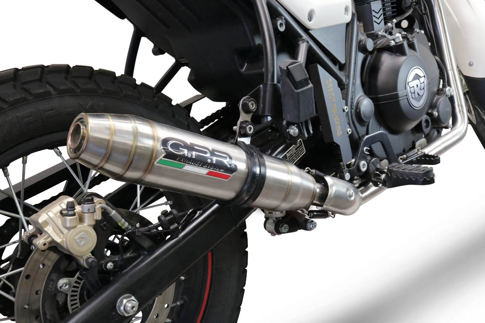 Esapament GPR compatibil cu Royal Enfield Scram 411 2022 Evacuare slip-on de curse, inclusiv cot de legătură,Deeptone Inox