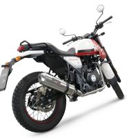Esapament GPR compatibil cu Royal Enfield Scram 411 2022 Evacuare slip-on omologata, inclusiv db killer detașabil, cot de legătură și catalizator,Satinox 