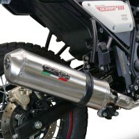 Esapament GPR compatibil cu Royal Enfield Scram 411 2022 Evacuare slip-on omologata, inclusiv db killer detașabil, cot de legătură și catalizator,Satinox 