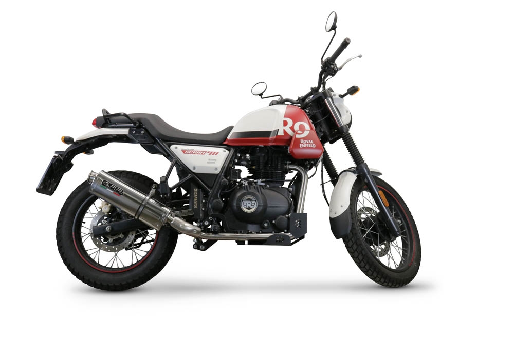 Esapament GPR compatibil cu Royal Enfield Scram 411 2022 Evacuare slip-on omologata, inclusiv db killer detașabil, cot de legătură și catalizator,Trioval