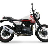 Esapament GPR compatibil cu Royal Enfield Scram 411 2022 Evacuare slip-on omologata, inclusiv db killer detașabil, cot de legătură și catalizator,Albus Evo4