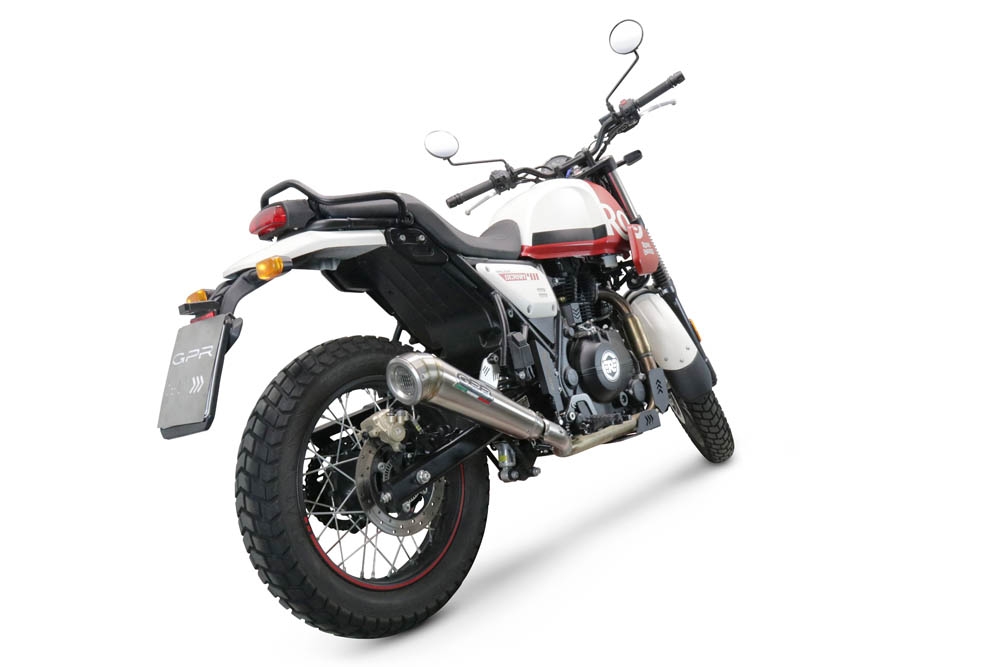 Exhaust compatible with Royal Enfield Scram 411 2022-2024, Powercone Evo, Homologated legal slip-on exhaust including removable db killer, link pipe and catalyst