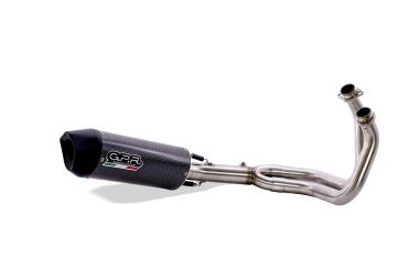 Exhaust compatible with Kawasaki Er 6 N - F 2012-2016, Furore Poppy, Homologated legal full system exhaust, including removable db killer and catalyst