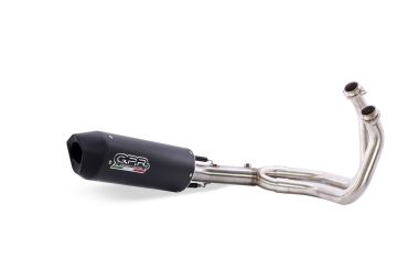 Exhaust compatible with Kawasaki Versys 650 2015-2016, Furore Nero, Homologated legal full system exhaust, including removable db killer and catalyst