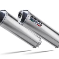 Esapament GPR compatibil cu Aprilia Etv Caponord 1000 Rally 2001 Evacuare cu dublă omologare legală, inclusiv db killers și coturi de legătură detașabile,Satinox