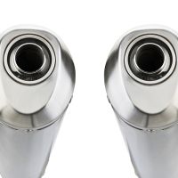 Exhaust compatible with Aprilia Etv Caponord 1000 Rally 2001-2007, Satinox, Dual Homologated legal slip-on exhaust including removable db killers, link pipes and catalysts