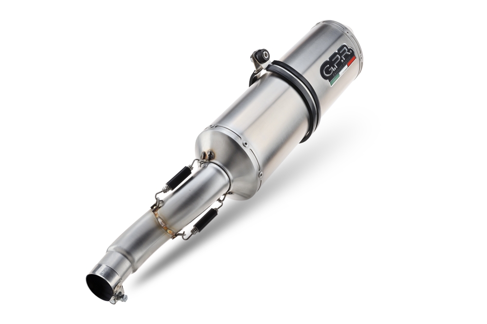 Exhaust compatible with Aprilia Mana 850 Gt 2007-2016, Satinox, Homologated legal mid-full system exhaust including removable db killer