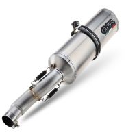 Exhaust compatible with Aprilia Mana 850 Gt 2007-2016, Satinox, Homologated legal mid-full system exhaust including removable db killer