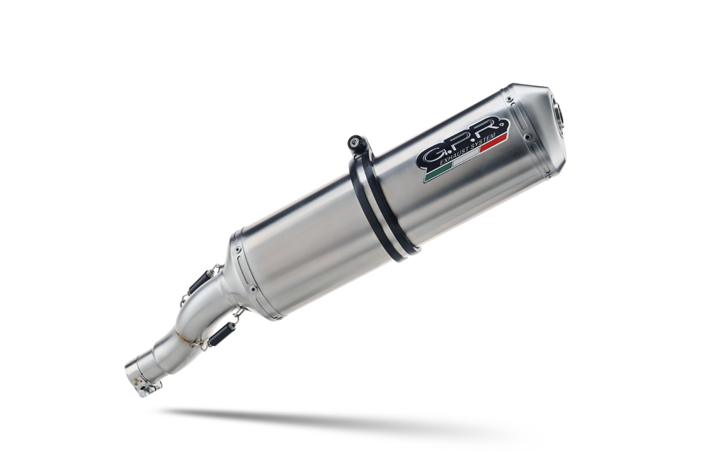 Exhaust compatible with Aprilia Mana 850 Gt 2007-2016, Satinox, Homologated legal mid-full system exhaust including removable db killer