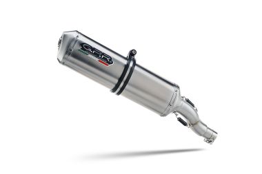 Exhaust compatible with Triumph Tiger 900 GT / Pro / Rally Pro 2024-2025, Satinox , Homologated legal slip-on exhaust including removable db killer and link pipe