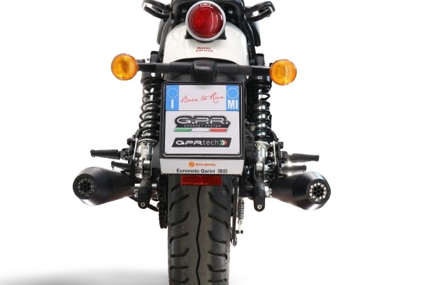 Esapament GPR compatibil cu Royal Enfield Shotgun 650 2024 Evacuare cu dublă omologare legală, inclusiv db killer detașabile, coturi de legătură și catalizatori,Ultracone Black