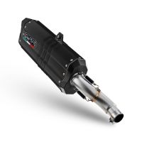 Exhaust compatible with Bmw F 800 Gs 2016-2018, Hyper Sonic Black Titanium, Homologated legal slip-on exhaust including removable db killer and link pipe