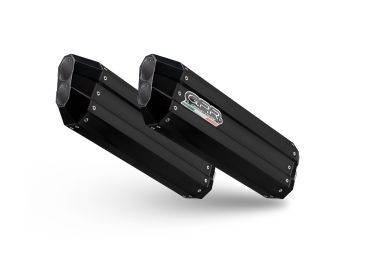 Exhaust compatible with Bmw K 1600 Gtl 2017-2021, Hyper Sonic Black Titanium, Homologated legal slip-on exhaust including removable db killer and link pipe