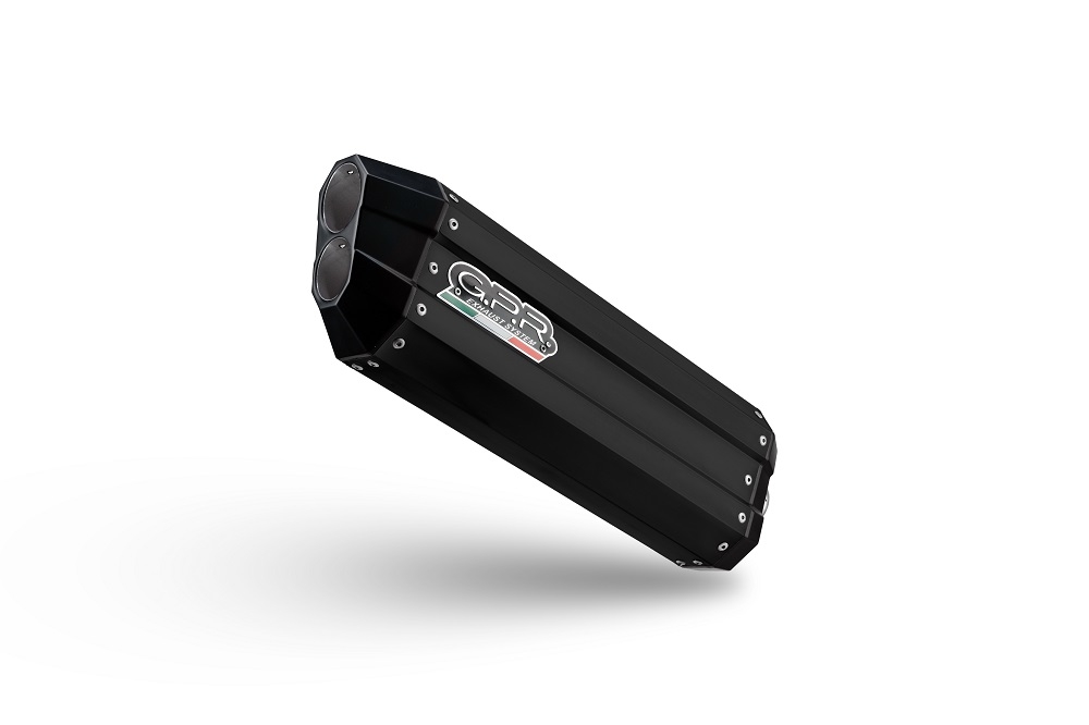 Exhaust compatible with Bmw F 800 Gs 2016-2018, Hyper Sonic Black Titanium, Homologated legal slip-on exhaust including removable db killer and link pipe