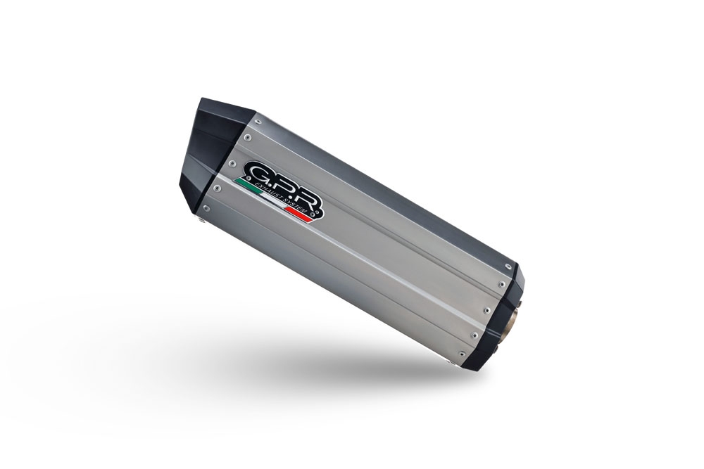 Exhaust compatible with Bmw F 800 Gs 2016-2018, Hyper Sonic Titanium, Homologated legal slip-on exhaust including removable db killer and link pipe