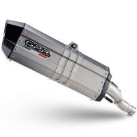 Exhaust compatible with Benelli Trk 702 X 2023-2024, Hyper Sonic Titanium, Homologated legal slip-on exhaust including removable db killer and link pipe