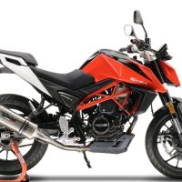 GPR exhaust compatible with Swm Motorcycles Hoku 125 2022-2024, Satinox , Homologated legal slip-on exhaust including removable db killer and link pipe 