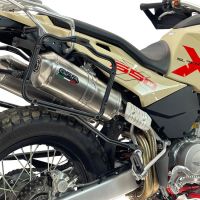 GPR exhaust compatible with Swm Motorcycles Superdual 600 T 2023-2024, Satinox , Dual Homologated legal slip-on exhaust including removable db killers and link pipes 