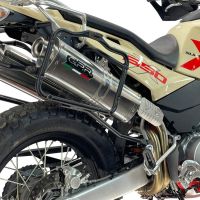 GPR exhaust compatible with Swm Motorcycles Superdual 600 T 2023-2024, Trioval, Dual Homologated legal slip-on exhaust including removable db killers and link pipes 