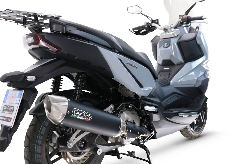 Esapament GPR compatibil cu Sym ADX 300 2024 Sistem de evacuare slip-on omologat, inclusiv db killer și catalizator detașabil  conform pentru inspecție,Furore-X Scooter