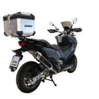 Top case GPR TECH  Sym ADX TG 400 2024/2026 e5 Plus Zilver Topcase din aluminiu, culoare argintie, cu placă specifică inclusă Capacitate 35 litri.