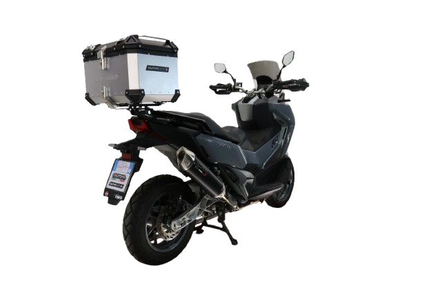 Top case GPR TECH  Sym ADX TG 400 2024/2026 e5 Plus Zilver Topcase din aluminiu, culoare argintie, cu placă specifică inclusă Capacitate 45 litri.