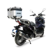 Top case GPR TECH compatible with  Sym ADX 125 2024/2026 e5 Plus GPR TECH Top case in aluminum, silver color with specific plate included Capacity 26 LT.