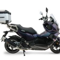 Top case GPR TECH compatible with  Sym ADX 125 2024/2026 e5 Plus GPR TECH Top case in aluminum, silver color with specific plate included Capacity 45 LT.