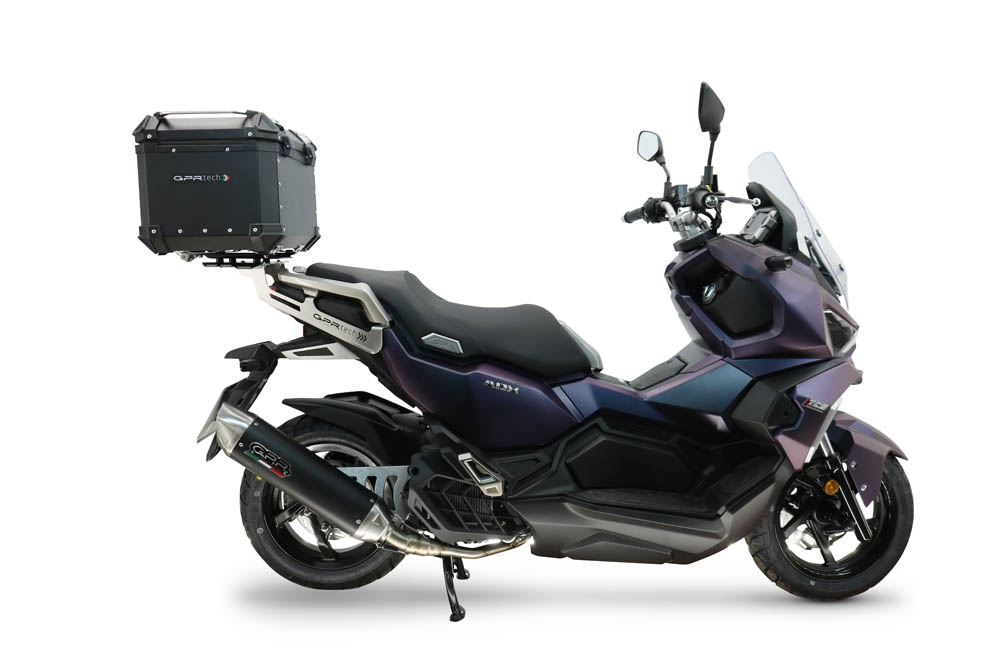 Top case GPR TECH  Sym ADX 125 2024/2026 e5 Plus Zwart Topcase din aluminiu, culoare neagră, cu placă specifică inclusă Capacitate 45 litri.