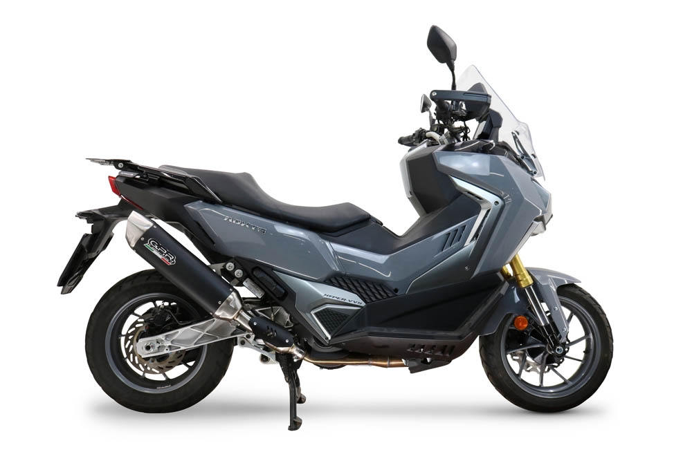 Esapament GPR compatibil cu Sym ADX TG 400 2024 Sistem de evacuare slip-on omologat, inclusiv db killer și catalizator detașabil  conform pentru inspecție,Furore-X Scooter