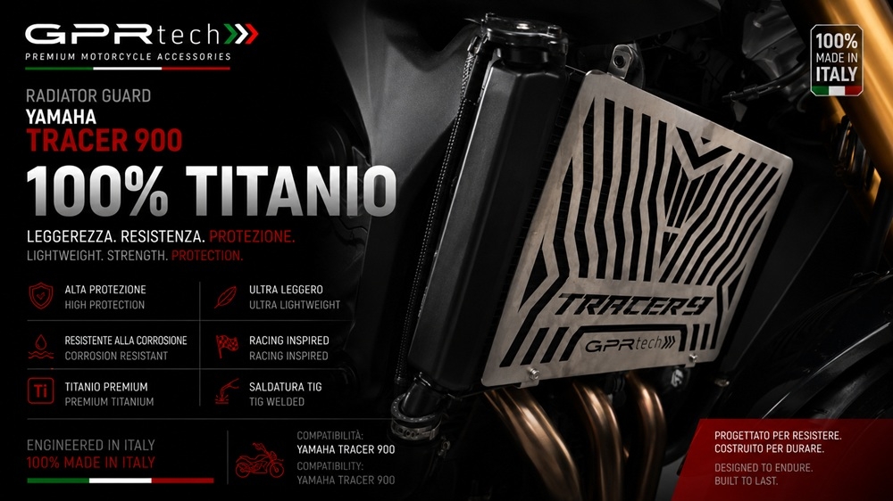 TECH ile uyumlu  Yamaha Tracer 9 2021/2024 e5 Protecție pentru radiator din titan 