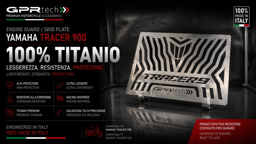 TECH ile uyumlu  Yamaha Tracer 9 2021/2024 e5 Protecție pentru radiator din titan 
