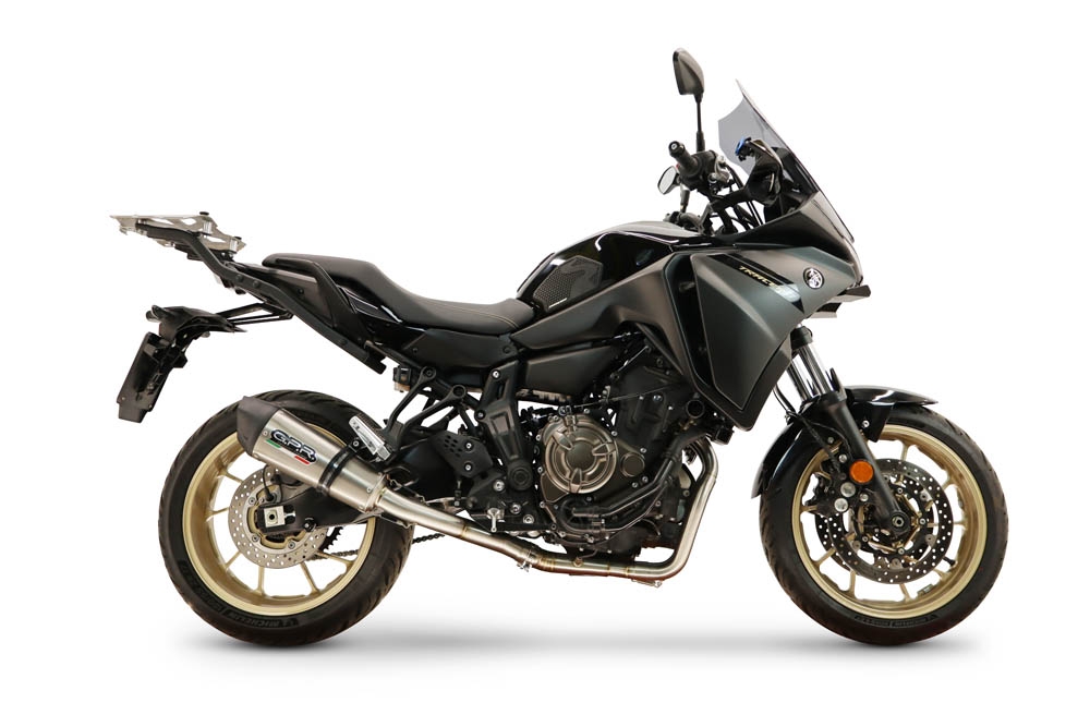 GPR exhaust compatible with Yamaha Tracer 700 2020-2021, New Grand Prix Evo Titanium, Homologated legal full system exhaust, including removable db killer and catalyst 