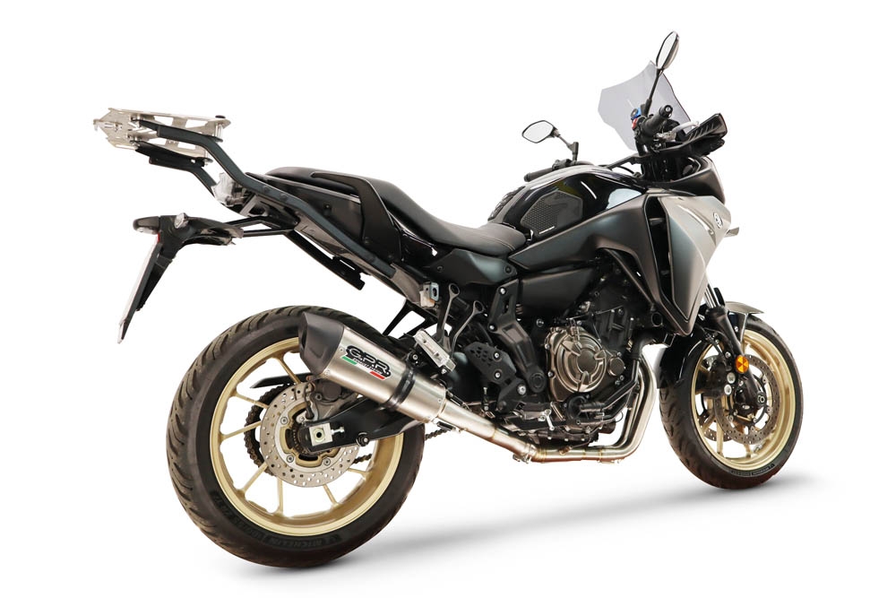 GPR exhaust compatible with Yamaha Tracer 700 2020-2021, New Grand Prix Evo Titanium, Homologated legal full system exhaust, including removable db killer and catalyst 