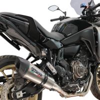 GPR exhaust compatible with Yamaha Tracer 700 2020-2021, New Grand Prix Evo Titanium, Homologated legal full system exhaust, including removable db killer and catalyst 