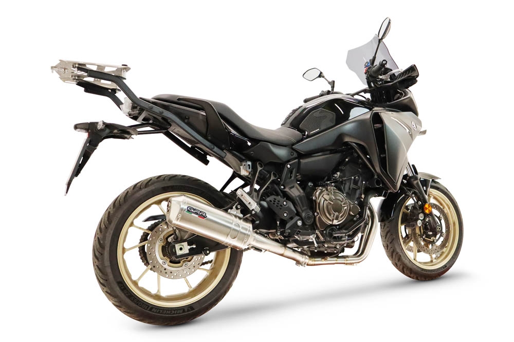 GPR exhaust compatible with Yamaha Tracer 7 GT 2020-2024, Satinox , full system exhaust legal for UK and non-EU countries including removable db killer 