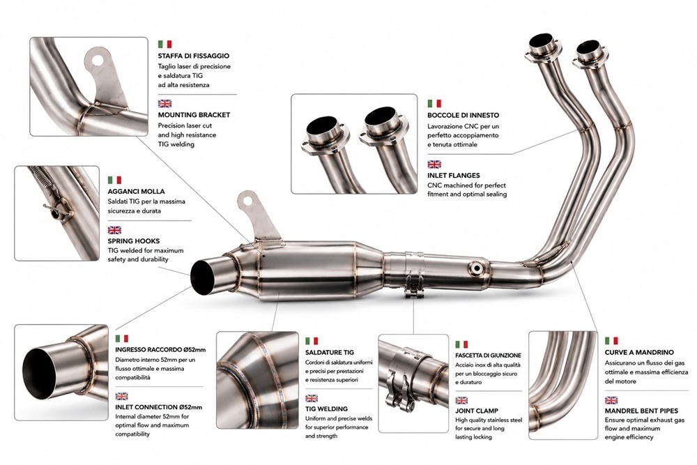Esapament GPR compatibil cu Yamaha YZF R7 2021 Sistem complet de evacuare legal omologat, inclusiv db killer și catalizator detașabil,M3 Black Titanium