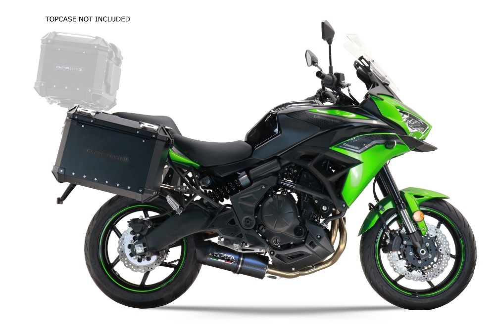 GPR TECH Uyumlu  Kawasaki Versys 650 2023/2024 e5 plus Zwart Pereche de cutii laterale din aluminiu, culoare neagră, cu suport specific pentru geantă Capacitate 38 litri + 38 litri.