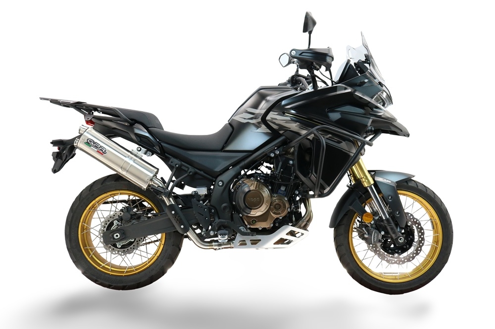 Esapament GPR compatibil cu Voge 625DSX 2024 Evacuare slip-on omologata, inclusiv db killer detașabil și cot de legătură,Dual Inox