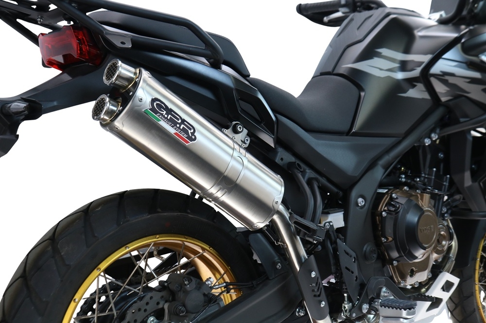 Esapament GPR compatibil cu Voge 625DSX 2024 Evacuare slip-on omologata, inclusiv db killer detașabil și cot de legătură,Dual Inox