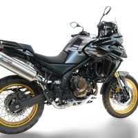 Esapament GPR compatibil cu Voge 625DSX 2024 Evacuare slip-on omologata, inclusiv db killer detașabil și cot de legătură,Satinox 