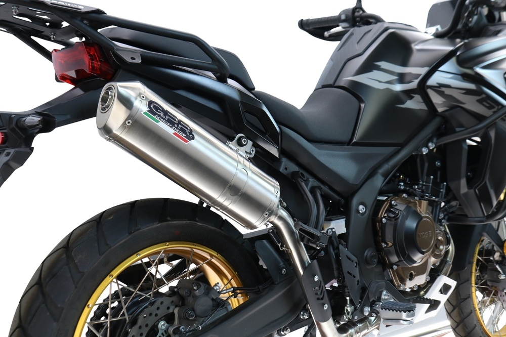 Esapament GPR compatibil cu Voge 625DSX 2024 Evacuare slip-on omologata, inclusiv db killer detașabil și cot de legătură,Satinox 