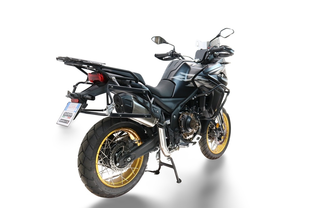 GPR TECH Uyumlu  Voge 625DSX 2024/2026 e5 Zilver Pereche de cutii laterale din aluminiu cu partea dreaptă conturată, culoare argintie, cu suport specific pentru geantă Capacitate 38 litri + 32 litri.