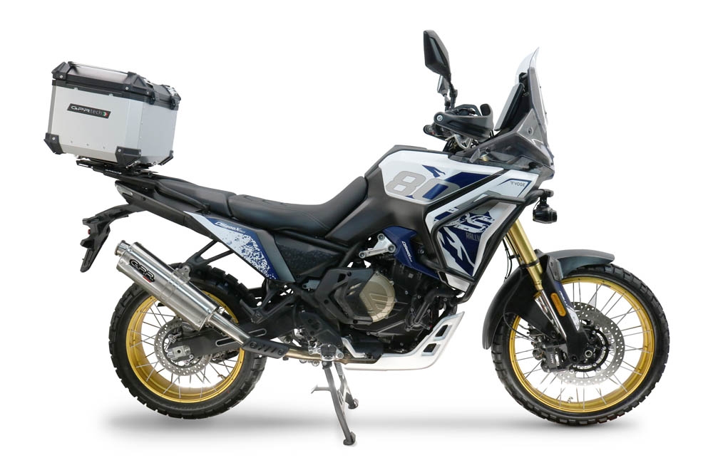 Top case GPR TECH  Voge DS 800 Rally 2025/2026 Zilver Topcase din aluminiu, culoare argintie, cu placă specifică inclusă Capacitate 45 litri.