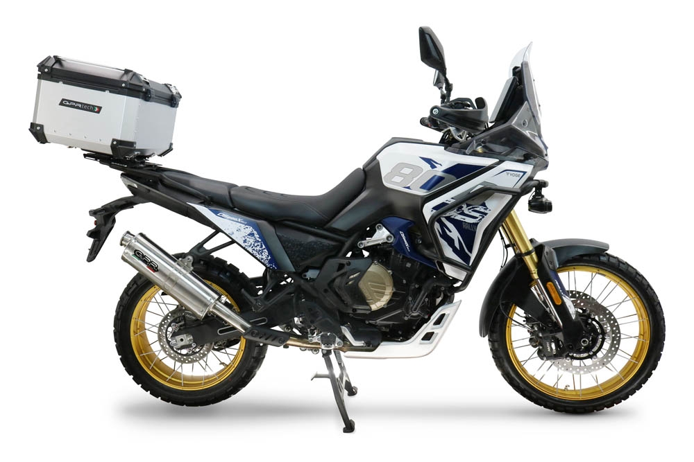 Top case GPR TECH  Voge DS 800 Rally 2025/2026 Zilver Topcase din aluminiu, culoare argintie, cu placă specifică inclusă Capacitate 55 litri.