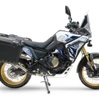 GPR TECH Uyumlu  Voge DS 800 Rally 2025/2026 Zwart Pereche de cutii laterale din aluminiu cu partea dreaptă conturată, culoare neagră, cu suport specific pentru geantă Capacitate 38 litri + 32 litri.